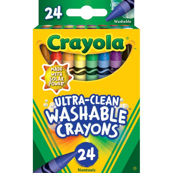 Ultra-Clean Washable Crayons - Regular Size, 24 Count, PK6